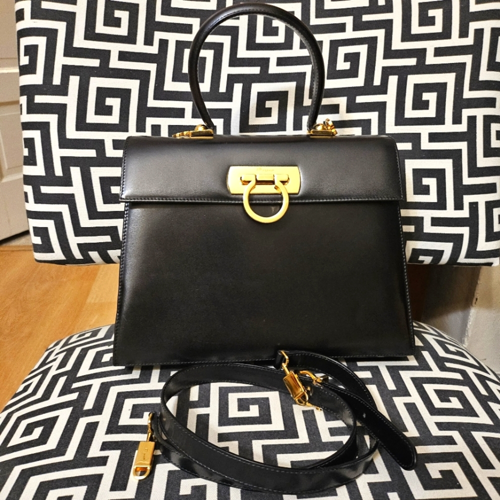 Authentic Salvatore Ferragamo Gancini 2 way bag